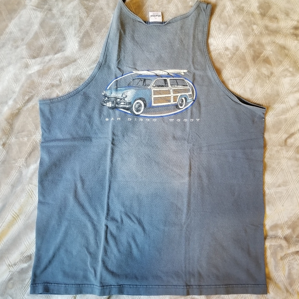 Vintage 90s San Diego WOODY Tank-Top Sz XL Made In USA Distressed Faded VTG
